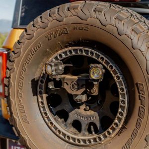 Jeep Wrangler JL Spare Tire Carrier Light Mount - Rear - KC HiLiTES - Bolt-On Steel, Black Powder-Coated - Black Textured - `18-`27